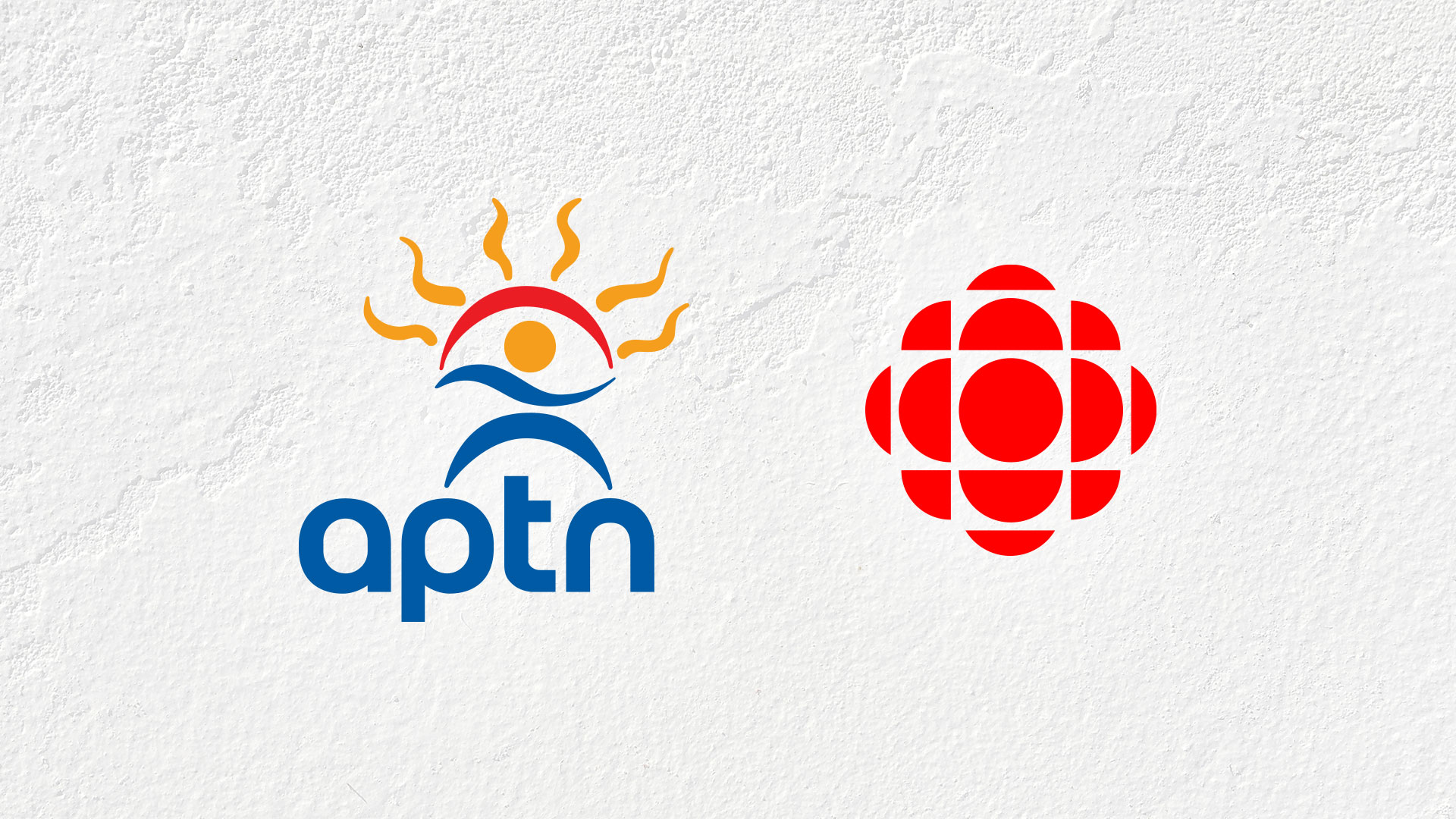 Logos d’APTN et de CBC/Radio-Canada sur un fonc blanc.